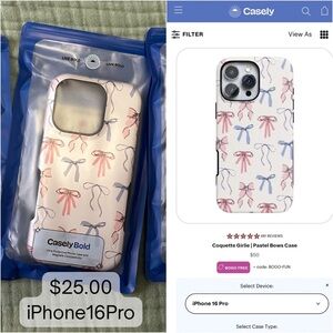 Bold Coquette Girlie iPhone 16 Pro Case - Pink and Blue